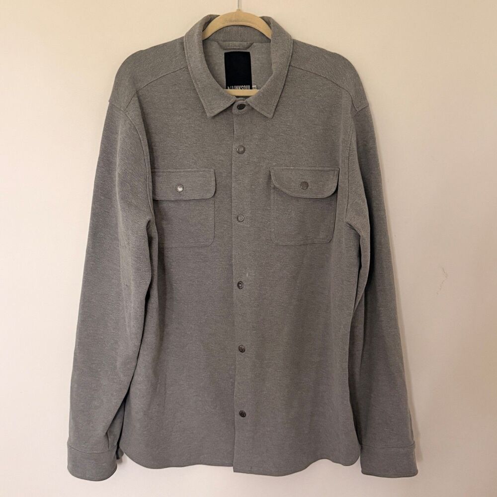 Linksoul Wyeth Textured Cotton Blend Snap Shacket Gorpcore Utility Sz XXL - Flaw